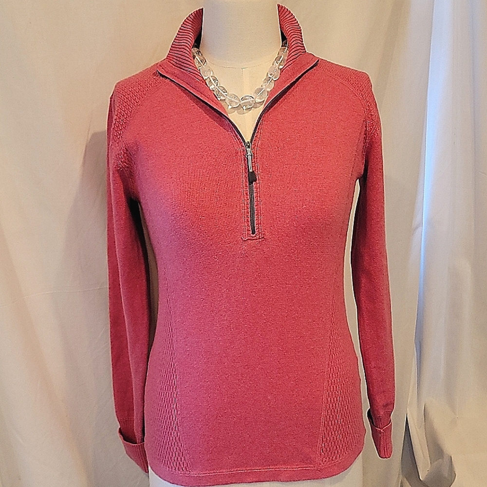 🌷H.P.❤Eddie Bauer Raspberry Zip Sweater - Picture 1 of 5
